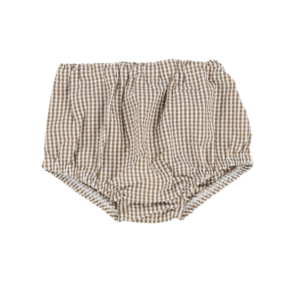 Lil Legs Gingham Caramel Bloomers