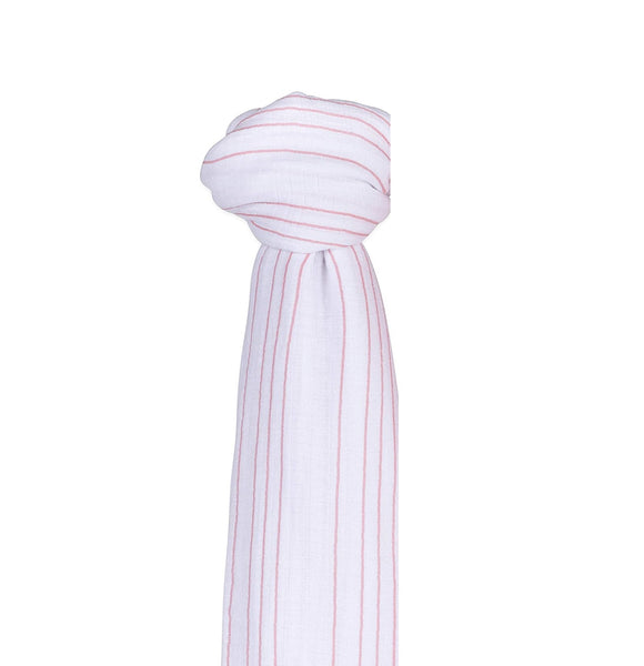 Ely's & Co Cotton Muslin Swaddle Blanket: Mauve Lines