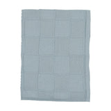 Bee & Dee Knit Patchwork Blanket, Footie/Bonnet-Storm Blue