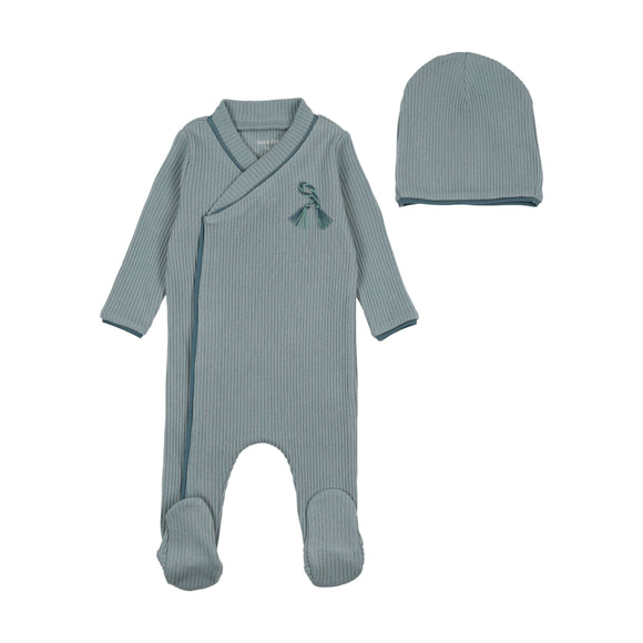 Bee & Dee Rope on Rib Footie/Beanie-Seagrass