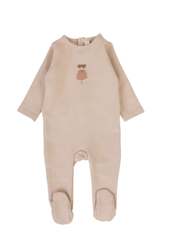 Lil Leg Graphic Footie Dusty Pink