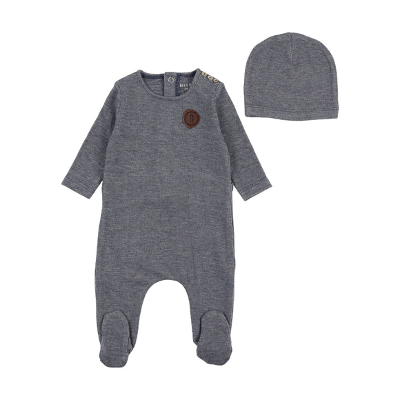 Bee & Dee Snuggle Soft Footie/Beanie-Captain Blue