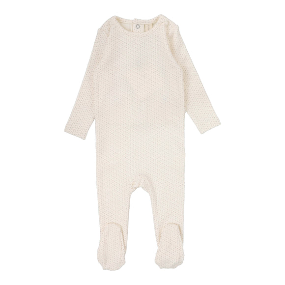 Lil Leg Dotted Footie Cream/Pink