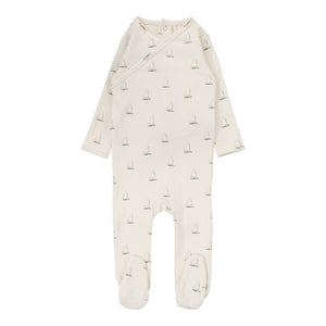 Lil Leg Nautical Footie Cream/Nautical Print