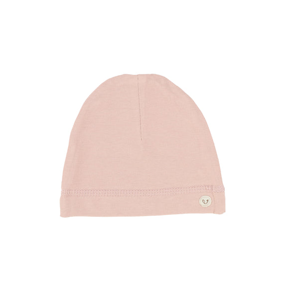 Lil Leggs Dusty Pink Brushed Cotton Wrapover Beanie