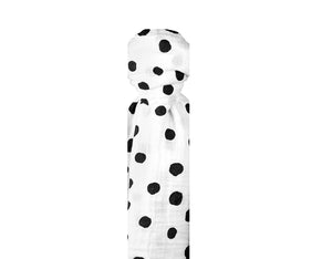 Ely's & Co Cotton Muslin Swaddle Blanket: Black Dots