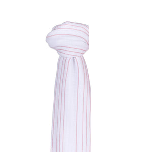Ely's & Co Cotton Muslin Swaddle Blanket: Mauve Lines